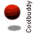 A 3x3 contact sheet of a red spherical animated icon with dark brown bottom shading and gray drop shadows, showing sequential frames of vertical bouncing motion.