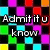 A four- of pixelated images with text overlays: top-left has a colorful background with "Admit it u know" text, top-right shows a stick figure with a rainbow arc and "You Want" text, bottom-left features a stylized face with "This" text, bottom-right is empty