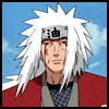 Anime character with white spiky hair and red jacket, wearing headband with kanji symbol, against blue sky background.