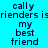A static image with cyan background displaying repeated text 'call my best friend' in dark blue pixelated font, with 'rienders is' partially visible above.