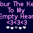 Pixelated text and symbols on a dark blue background with pink and white elements.