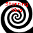 Four identical black-and-white spiral patterns arranged in a , each with red text reading "Starring Kira" overlaid