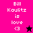 Pixelated text 'Bill Kaulitz is love <3' appears on multiple colored backgrounds with a star symbol changing between black and pink.