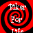 Red and black spiral background with white text reading 'Tiker For Life' in four quadrants, each quadrant showing identical text and spiral pattern.