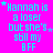 Cyan text on bright pink background reads "Hannah is a loser but she's still my BFF" with small cyan stars scattered around, some text lines have asterisks at start or end.