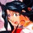 A pixelated anime-style character with dark hair and red clothing appears on the left side of a contact sheet, while the right side displays text reading "Anime IM" above a stylized signature logo against a black background.