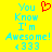 Yellow background with cyan pixelated text reading 'You Know I'm Awesome! <333' and a red pixelated heart symbol above the text.