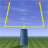 Animated contact sheet showing a football's trajectory toward and through a goalpost across seven frames with consistent background elements.