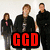 Four distinct group photos arranged in a , each with overlaid text labels in different colors and fonts