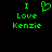Green pixelated text and heart symbol on black background, with two identical side-by-side layouts.