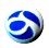 Blue and white spherical icon with abstract blue shapes rotating clockwise , transitioning to static text "VS" and "SN" on subsequent frames