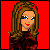 A 4x3 contact sheet of pixel art frames showing a cartoon woman and text animation on red background with heart symbols.