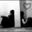 Black-and-white animation of two silhouetted figures sitting on a bench with heart symbols in the background, displaying sequential text changes.