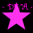 Four identical pink star icons with "- DIA -" text above each, arranged in a on black background, showing animation frame differences in text and star pixel density