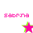 Pixelated pink star with green outline beneath 'sabr:na' text in alternating color schemes across a