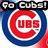 A pixelated static icon featuring a red 'C' logo with blue outer ring and white inner circle, overlaid by 'UBS' text in red squares, topped with 'Go Cubs!' text on black background.