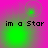 A four- of identical pixelated text 'im a Star' on a pink-to-green gradient background with animated green light effects
