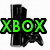 Four pixelated Xbox 360 console and controller images with green text overlays reading XBOX, 360S, RULE, and a partial view of the console.