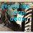 A pixelated image with blue text over a dark, abstract background featuring light and dark vertical stripes.
