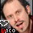 nine shows a person with dark hair and mustache in various facial expressions, each featuring the text 'Dico' below a white heart symbol