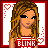 Pixel art contact sheet of a female character in red crop top and blue jeans with heart borders, showing multiple frames including full-body, torso, legs, close-up head, text variants, and 'FON' label.