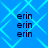 Blue background with light blue diamond pattern and repeated dark blue text 'erin' in four vertical