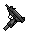 Two pixelated black and gray objects resembling guns side-by-side on gray background, one with yellow pixelated muzzle flash.