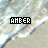 Pixelated text 'AMBER' in black block letters on a light brown background with diagonal white streaks, displayed across six repeated