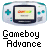 Pixelated Gameboy Advance icon with teal and white casing, screen displaying a gradient bar from red to green on light background.