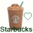 Animated sequence of Starbucks drink icons with heart symbols changing from outline to filled states, repeated