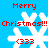 Pixelated blue background with white snowflakes and red text reading "Merry Christmas!!! (333)" arranged in a pattern