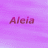 Four identical display the name 'Aleia' in pink cursive text against a purple gradient background with horizontal pixelation