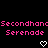 Pixelated pink text on black background with two white heart symbols below, displaying repeated phrases and partial words.