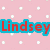Six -aligned display the name "Lindsey" in different colors and backgrounds, including polka dots, stripes, hearts, a volleyball, and an astronaut