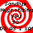 Red and white spiral pattern with black text reading "Sandlys Hypnotizing You Do As I Say" arranged in a