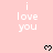Pink background with repeated white text 'i love you' and black pixelated hearts arranged in a pattern