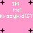 Pixelated pink background with scattered black plus signs and repeated white text 'IM Me! Krazykid151' in a retro digital style.