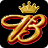 Pixelated static icon featuring a golden crown above intertwined red and gold ribbon-like shapes on black background.