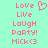 Pixelated pink text and a heart symbol on a light green background, with two identical vertical of text