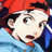 Pixelated anime-style contact sheet showing a character with red hair and blue clothing on the left, next to black background text reading "Anime IM" and "COM" in white pixelated font.