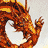 Animated contact sheet showing six sequential frames of a golden dragon and dark blue monster in pixelated style against light background.