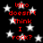 Black background with white stars and red text reading "Who doesn't think I rock?" repeated in two