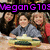 A four- of pixelated images with purple text overlays showing people in various group and solo poses