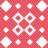 Red background with white geometric shapes including diamonds, crosses, and four interconnected rings arranged in a grid pattern.