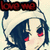 A pixelated anime-style character with dark blue hair and red lips, wearing a white top with black accents, under bold red text reading "KURO MIO" on a light background.