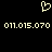 Pixelated heart symbol above two identical numeric strings on black background.