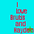 Red pixelated text "I love Brubs and Hayden" on cyan and green background with small colored pixel changes.