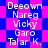 Pixelated text list on alternating blue and pink background with visible animation changes between frames.