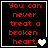 Four display red pixelated text 'You can never treat a broken heart.' with varying white and gray heart icons on black backgrounds