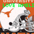 Pixelated image with orange background, green text reading 'LOVE AMELI', and a white circular shape containing an orange object resembling a guitar.